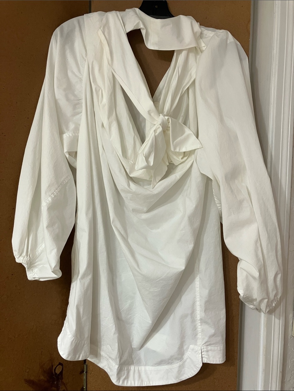AMUR Cream Draped Tie-Back Blouse